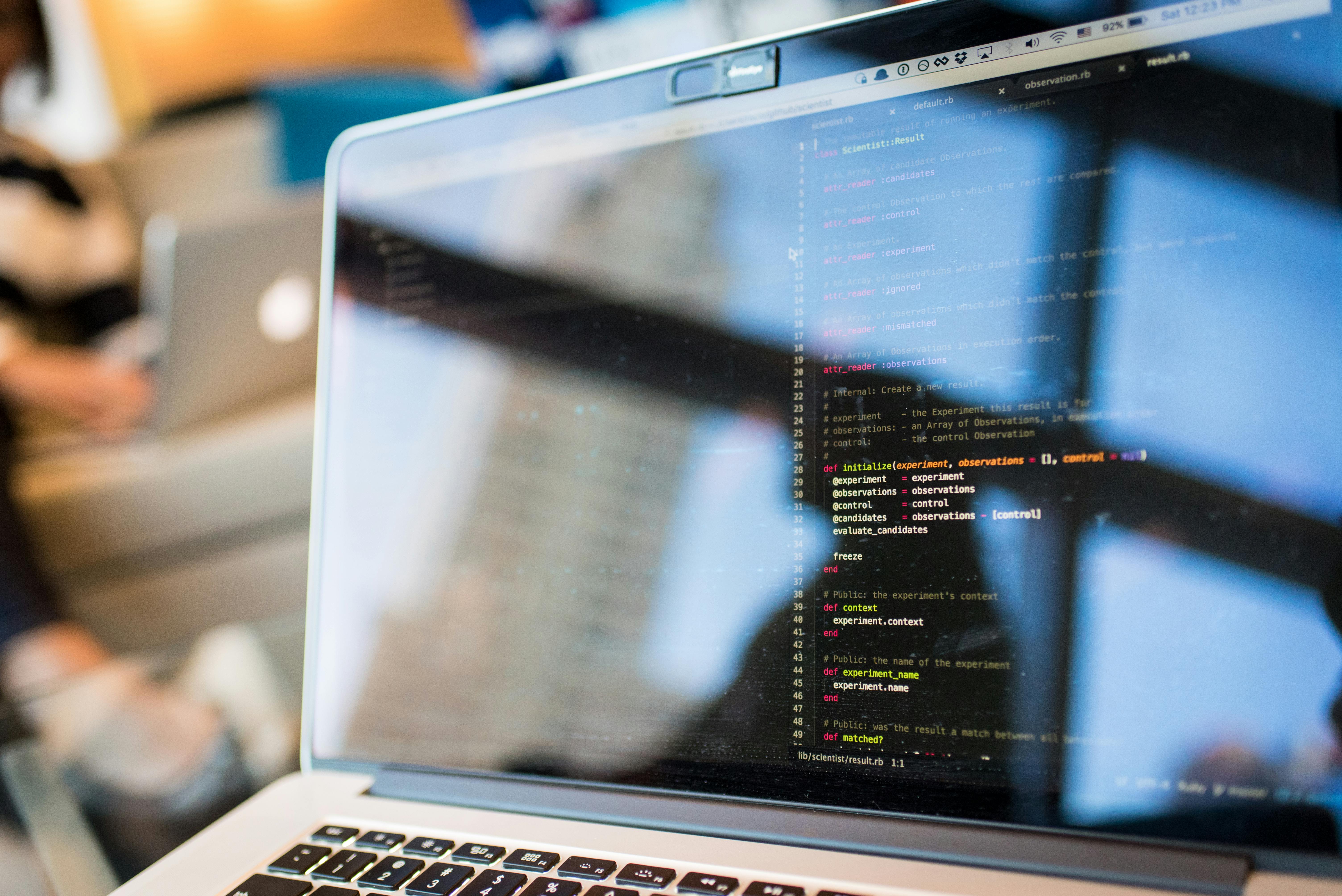 Coding on laptop