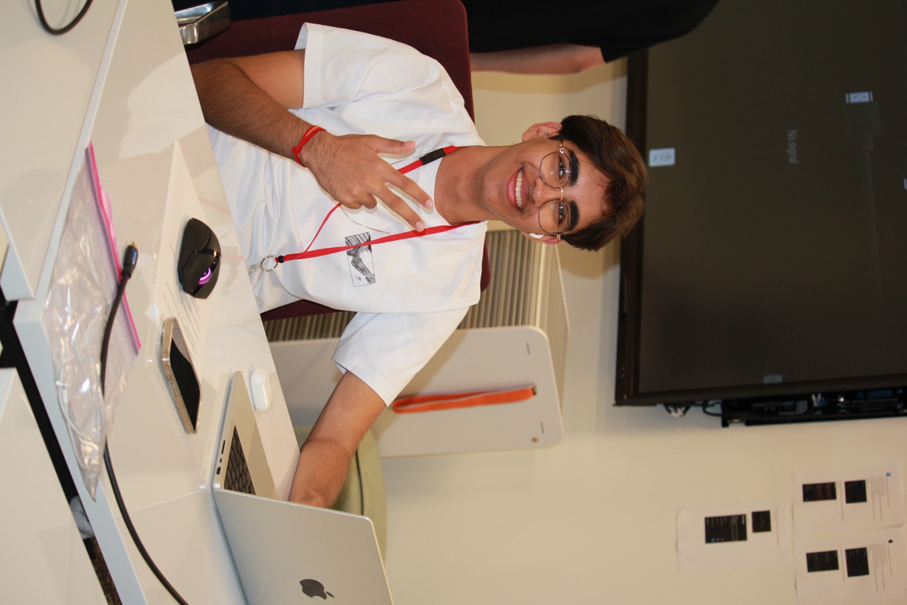 A student works on a laptop during the Dublin hackathon